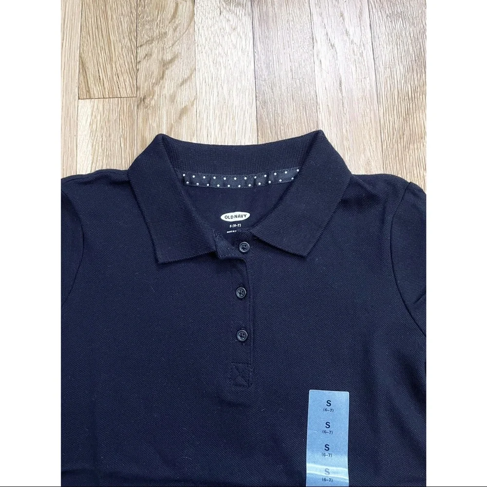 OLD NAVY Girl’s Short-Sleeve Pique Polo in Black